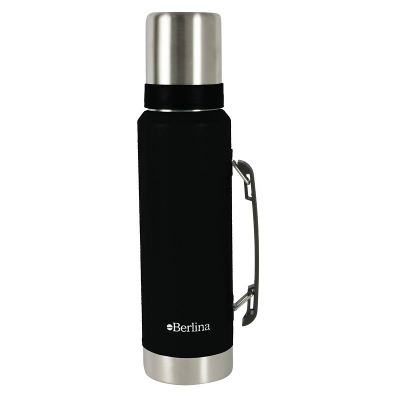 Termo 1.2L acero NEGRO pico cebador, base antideslizante, Berlina