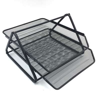 [E1113] Organizador de metal con 2 bandejas, en caja