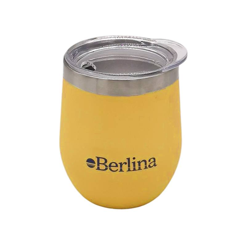 [H2913L] Mate 220ml Berlina MOSTAZA, con tapa doble pared de acero inoxidable, en caja