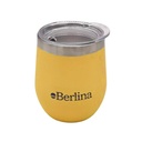 Mate 220ml Berlina MOSTAZA, con tapa doble pared de acero inoxidable, en caja
