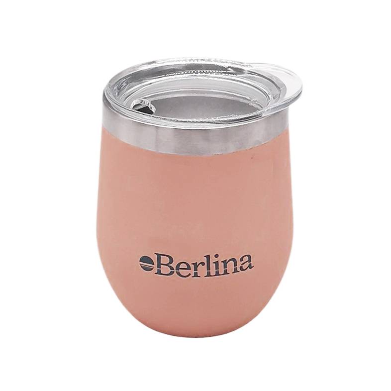 [H2913M] Mate 220ml Berlina ROSADO, con tapa doble pared de acero inoxidable, en caja