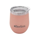 Mate 220ml Berlina ROSADO, con tapa doble pared de acero inoxidable, en caja