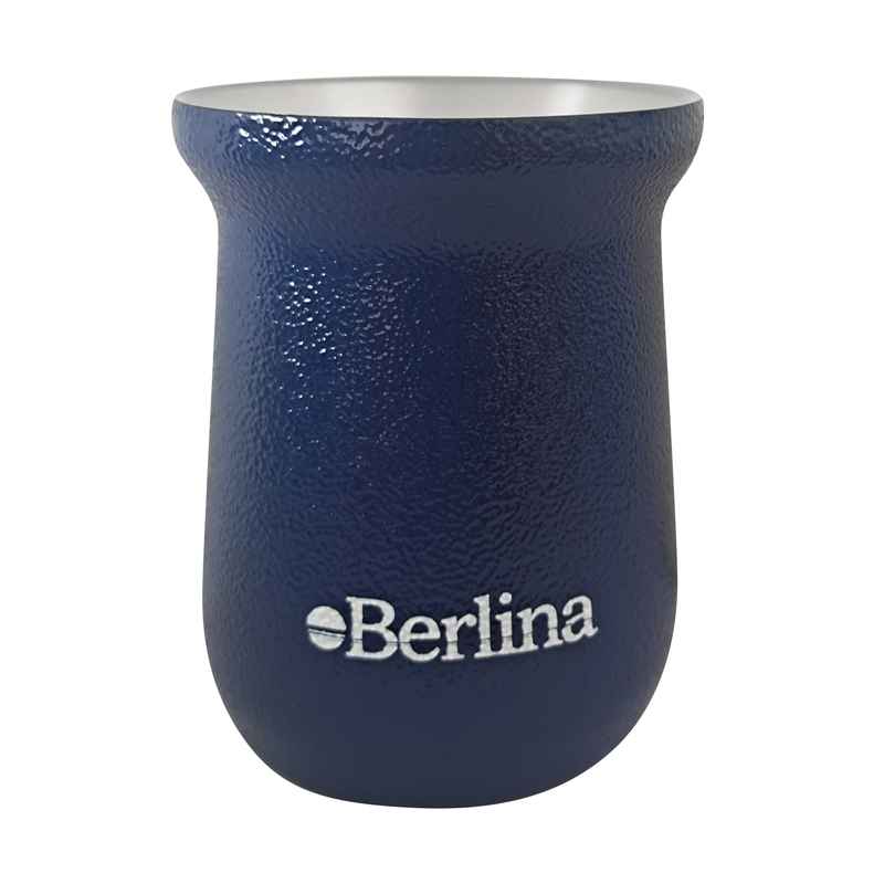 [H3377D] Mate 260ml Berlina AZUL, alto doble pared de acero inoxidable en caja