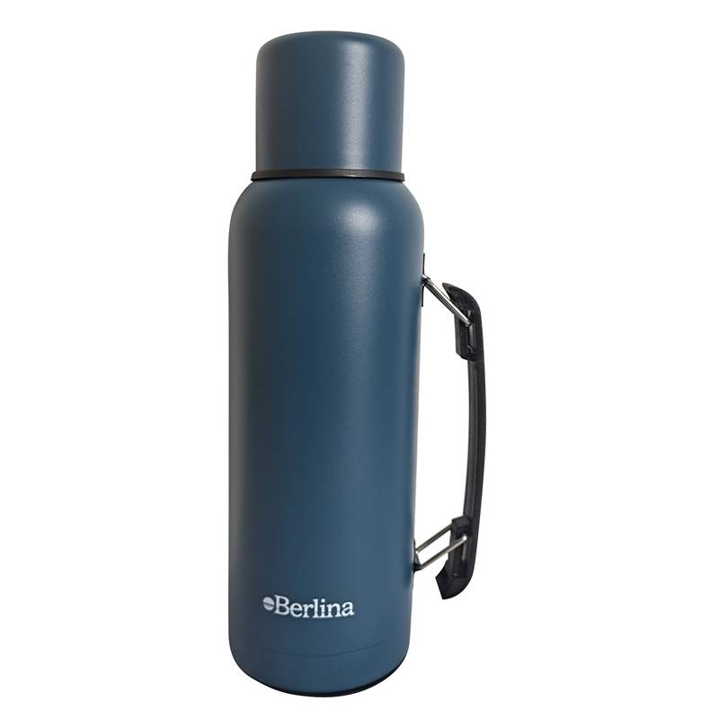 [H3777VD] Termo 1L con asa color VERDE, tapón clásico, base antideslizante, Berlina