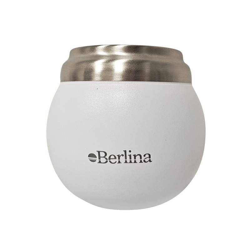 Mate 210ml Berlina BLANCO, doble pared de acero inoxidable en caja