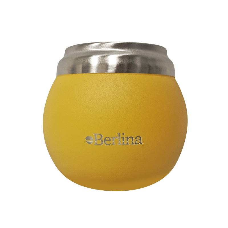 [H3778MZ] Mate 210ml Berlina AMARILLO, doble pared de acero inoxidable en caja