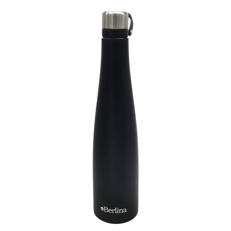 Botella deportiva de metal 750ml Berlina NEGRO
