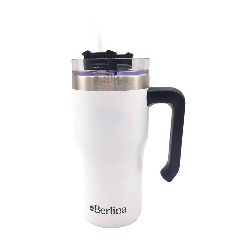 [H3995BL] Vaso térmico doble pared 600ml, sorbito de plástico Berlina BLANCO