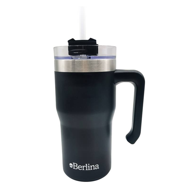 [H3995NG] Vaso térmico doble pared 600ml, sorbito de plástico Berlina NEGRO