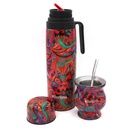 Termo 1L media asa con mate 180ml y bombilla, pico cebador, base antideslizante, Berlina en caja
