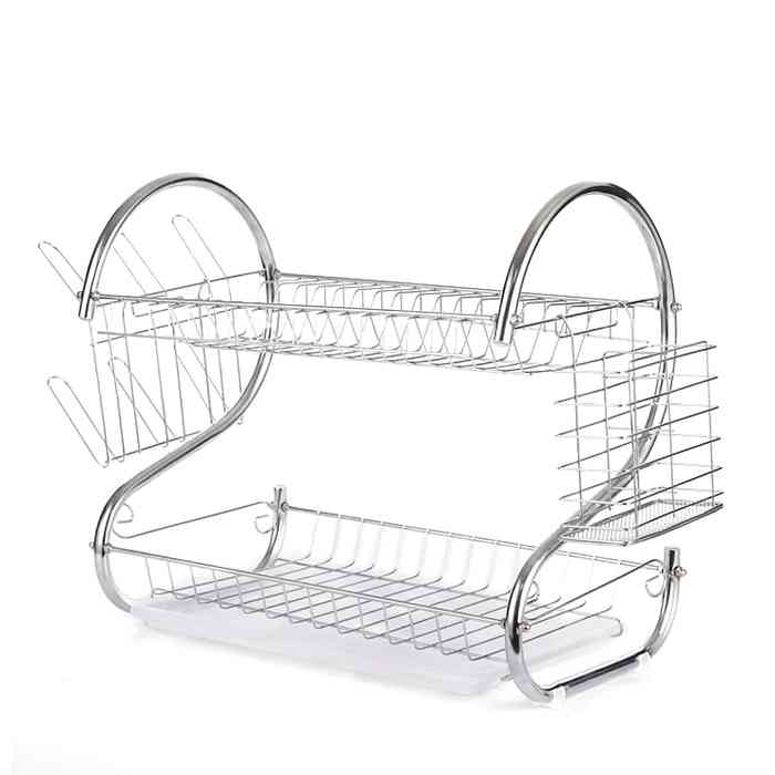[HA1719] Escurridor de platos, de metal, 2 pisos, 2 modelos, varios colores, en caja