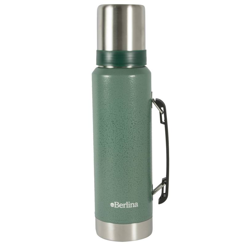 [HA2335] Termo 1.2L acero VERDE pico cebador, base antideslizante, Berlina
