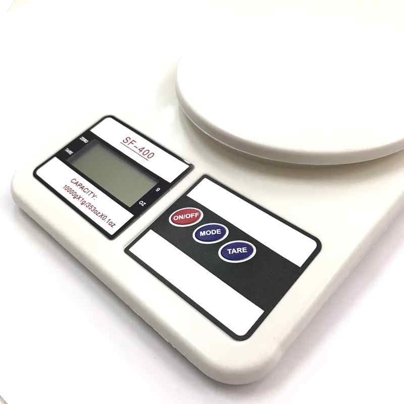 Balanza de cocina electrónica, hasta 10K, 2AA, en caja