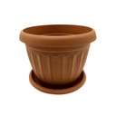 Maceta de plástico redonda, 22cm, con plato