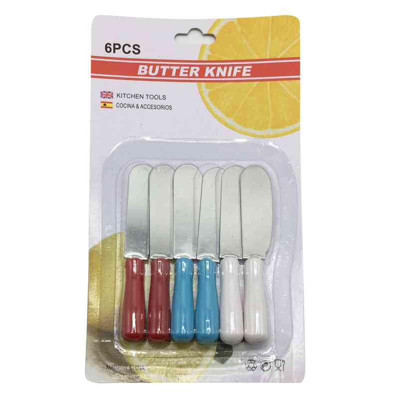 Cuchillo espátula para untar x6, en blister