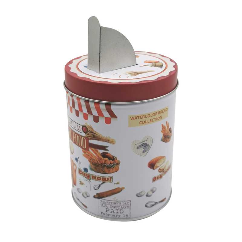 Lata yerbera con pico dispensador retráctil, varios diseños