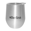 Mate 220ml Berlina PLATEADO, con tapa doble pared de acero inoxidable en caja
