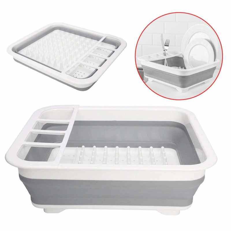 Escurridor de platos, de silicona, plegable