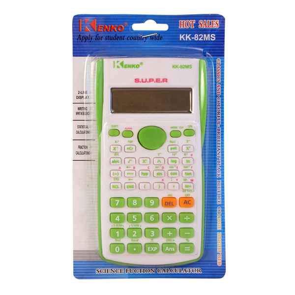 Calculadora científica KENKO, 10+2 dígitos, 240 funciones, doble display, con tapa, en caja 2 colores