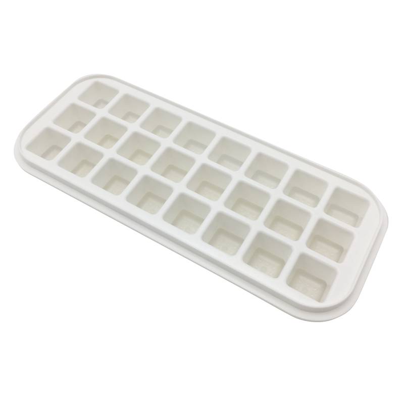 Cubetera de plástico base de silicona, 24 hielos, en bolsa