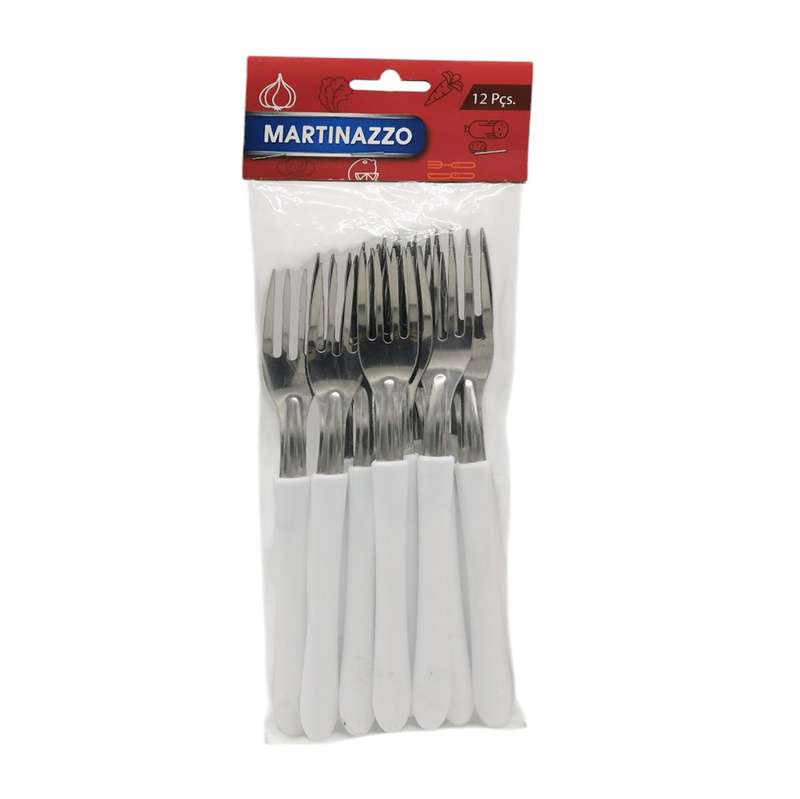 Cubiertos tenedor de mesa x12 en bolsa acero inoxidable BLANCO, ELEGANCE MARTINAZZO