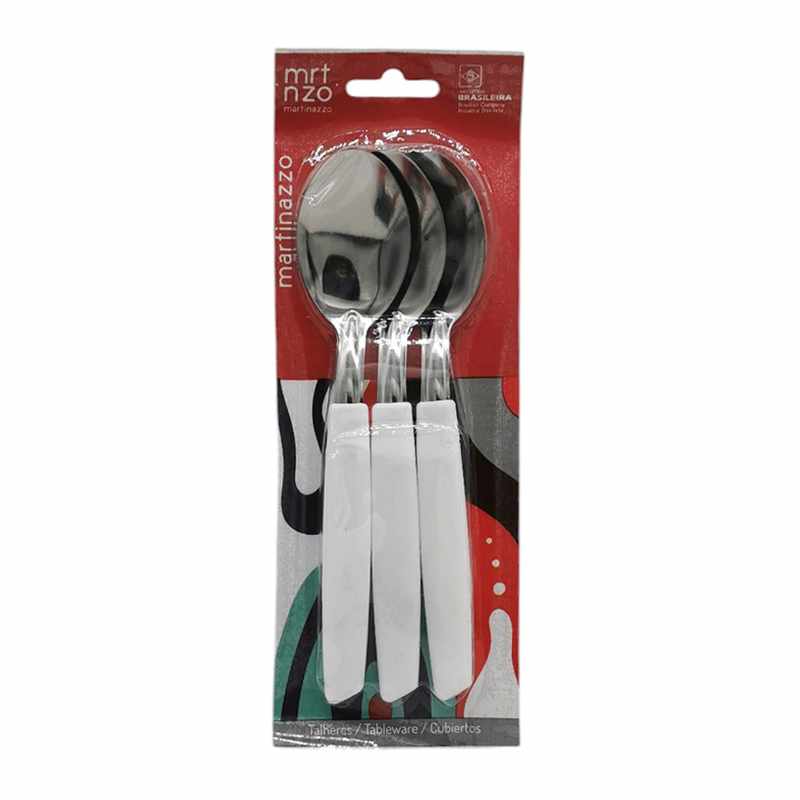 [HA3451BL] Cubiertos cucharas de mesa x3 en blister acero inoxidable BLANCO, PIEMONTE MARTINAZZO