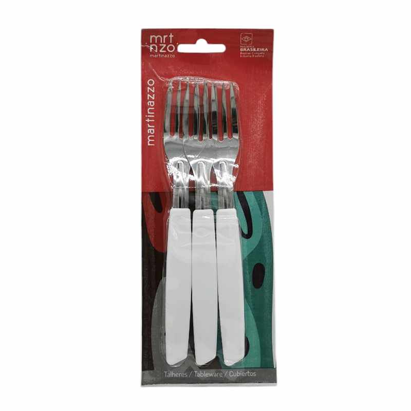 [HA3462BL] Cubiertos tenedor de mesa x3 en blister, acero inoxidable BLANCO, PIEMONTE MARTINAZZO