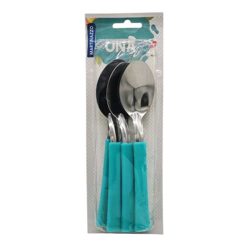 [HA3485VD] Cubiertos cucharas de mesa x6 en blister acero inoxidable VERDE, UNA MARTINAZZO