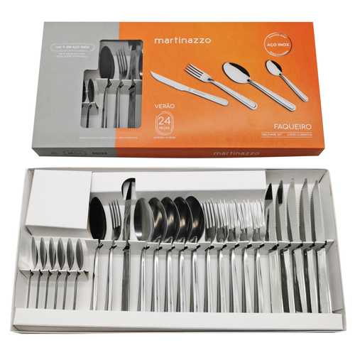 [HA3520] Cubiertos juego x24 acero inox en caja, VERAO MARTINAZZO