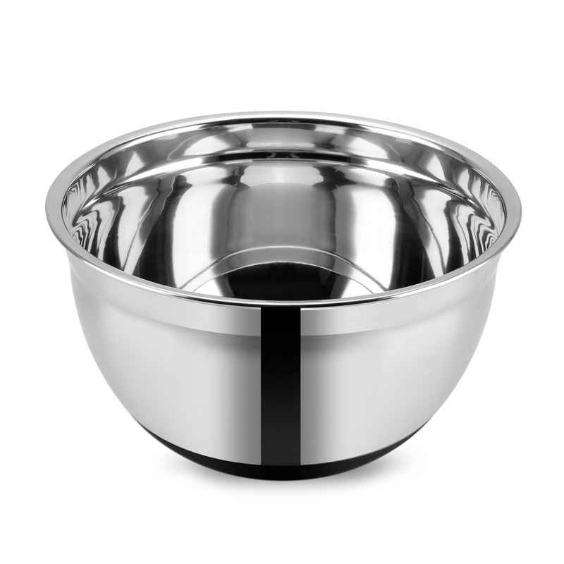[HA3532] Bowl de acero inoxidable 20cm con base antideslizante, con tapa de plástico