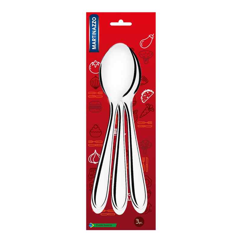 [HA3599] Cubiertos cucharas de mesa x3 acero inoxidable en blister, ATUAL MARTINAZZO
