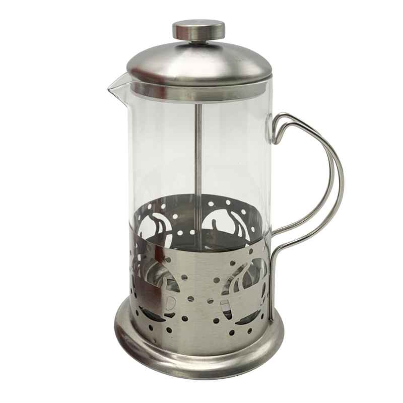 [HA3648] Cafetera prensa francesa de acero inoxidable y vidrio 600ml, en caja