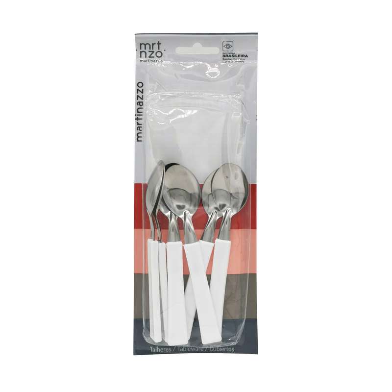 [HA3793BL] Cubiertos cucharas de té x3 en blister acero inoxidable BLANCO, UNA MARTINAZZO