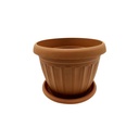 Maceta de plástico redonda, 17cm, con plato