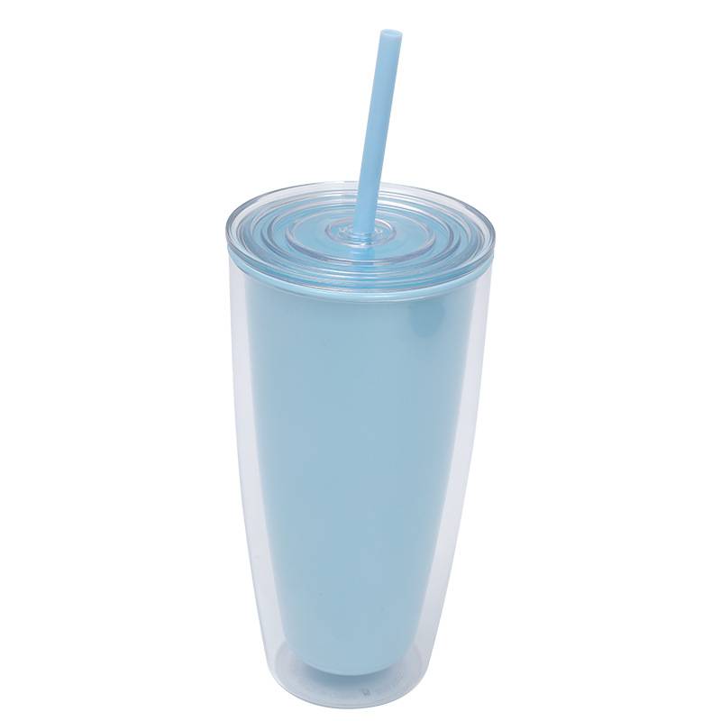 [HA3800] Vaso con sorbito, de acrílico 750ml, tapa rosca, en bolsa, varios colores