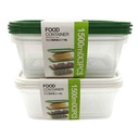 Vianda recipiente de plástico rectangular x3, 1500ml