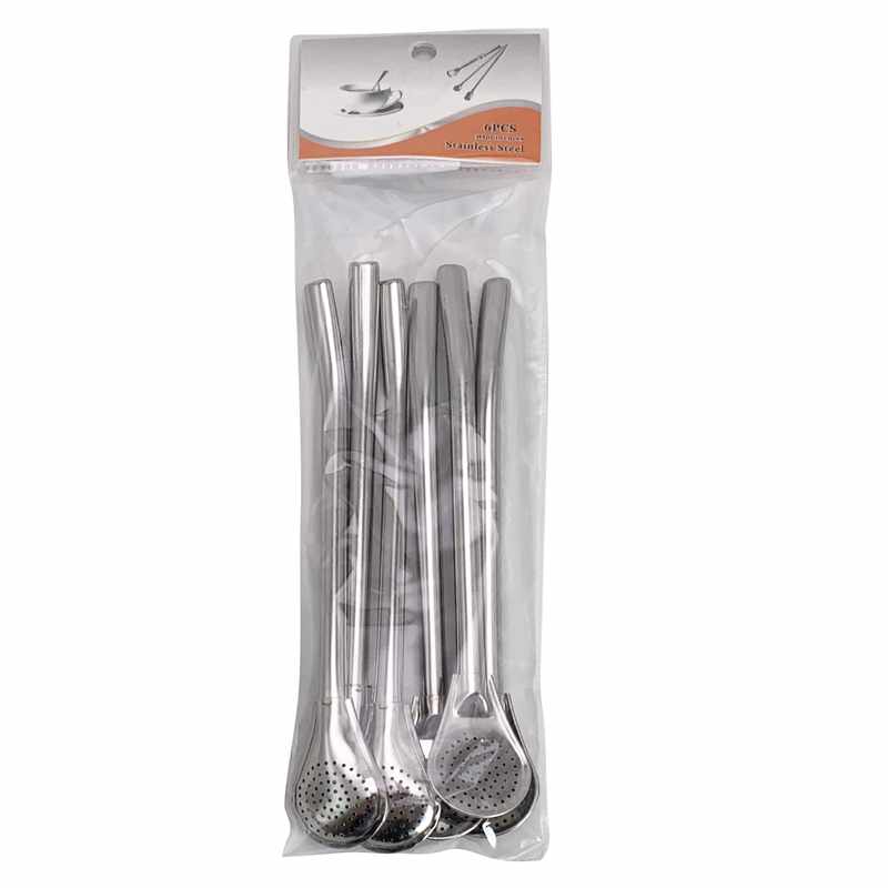 [HA3818] Bombilla de acero inox x6 en bolsa