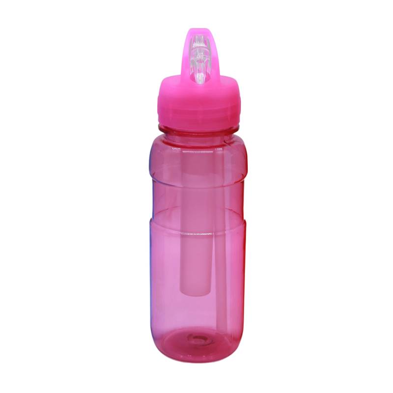 [HA3824] Botella deportiva de plástico 420ml, con sorbito retráctil, con porta hielo, varios colores, en bolsa