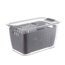 Caja organizadora de acrílico, con escurridor y divisiones, en caja