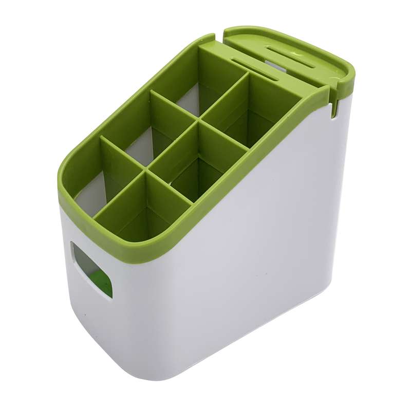[HA4032] Escurridor de cubiertos, de plástico, con organizador y afilador, en caja