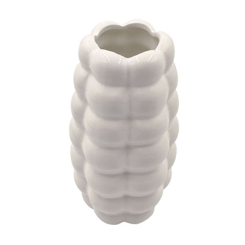 [HA4071] Florero de cerámica texturado, varios colores, en caja marrón