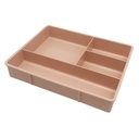 Organizador de plástico, 4 divisiones, 2 colores