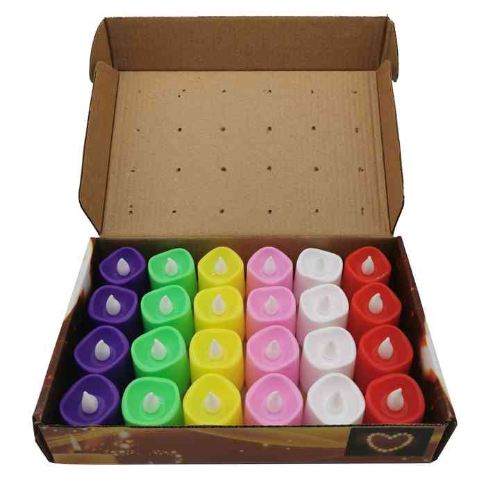 [HA4137] Vela led de colores luz cálida, CAJAx24