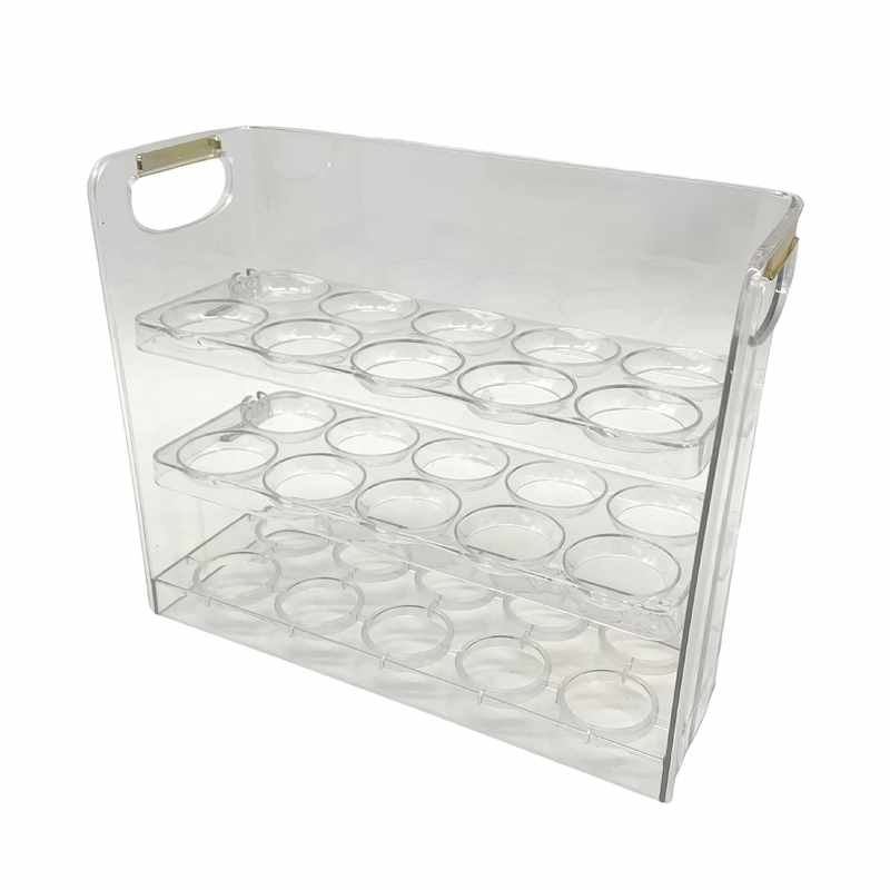 Huevera de acrílico vertical, para 30 huevos, en caja