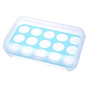 Huevera de plástico con tapa, para 15 huevos en bolsa
