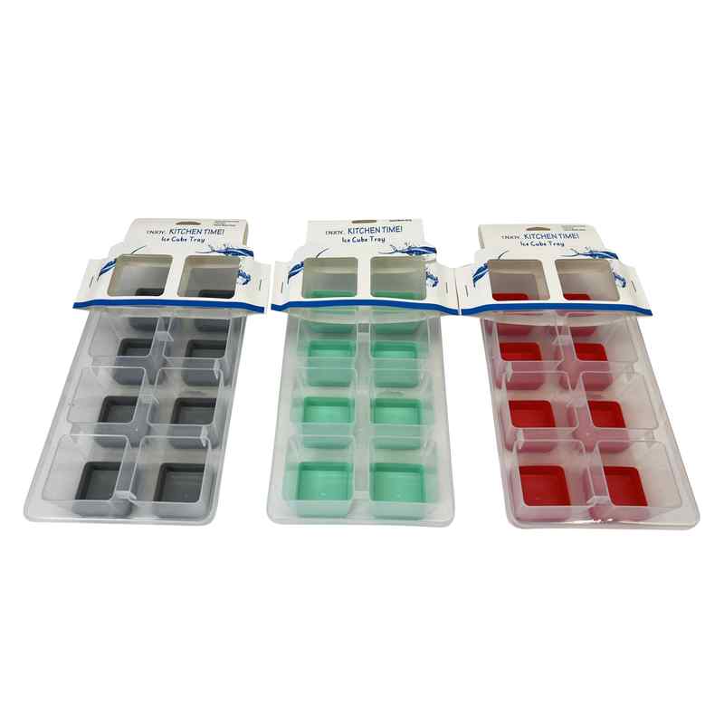 [HA4437] Cubetera de plástico y silicona 8 hielos varios colores