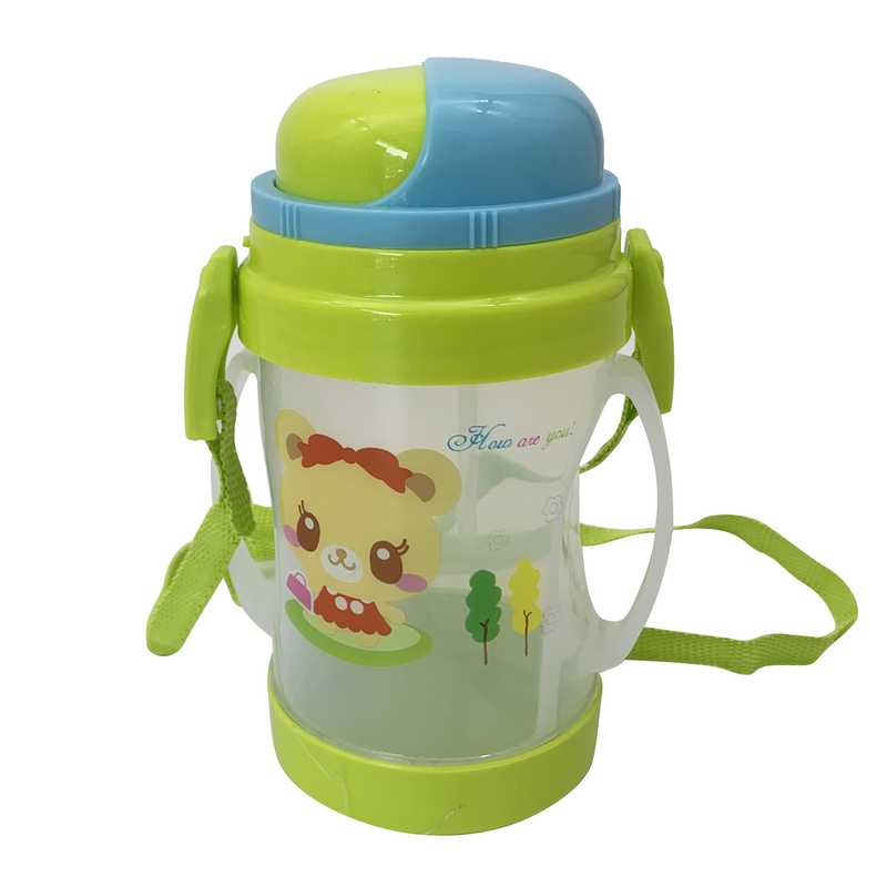 Botella deportiva de plástico 300ml, con asas, en bolsa, varios diseños infantiles