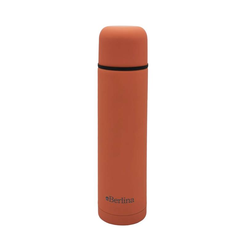 Termo 750ml bala color, pico botón, base antideslizante, Berlina ANARANJADO