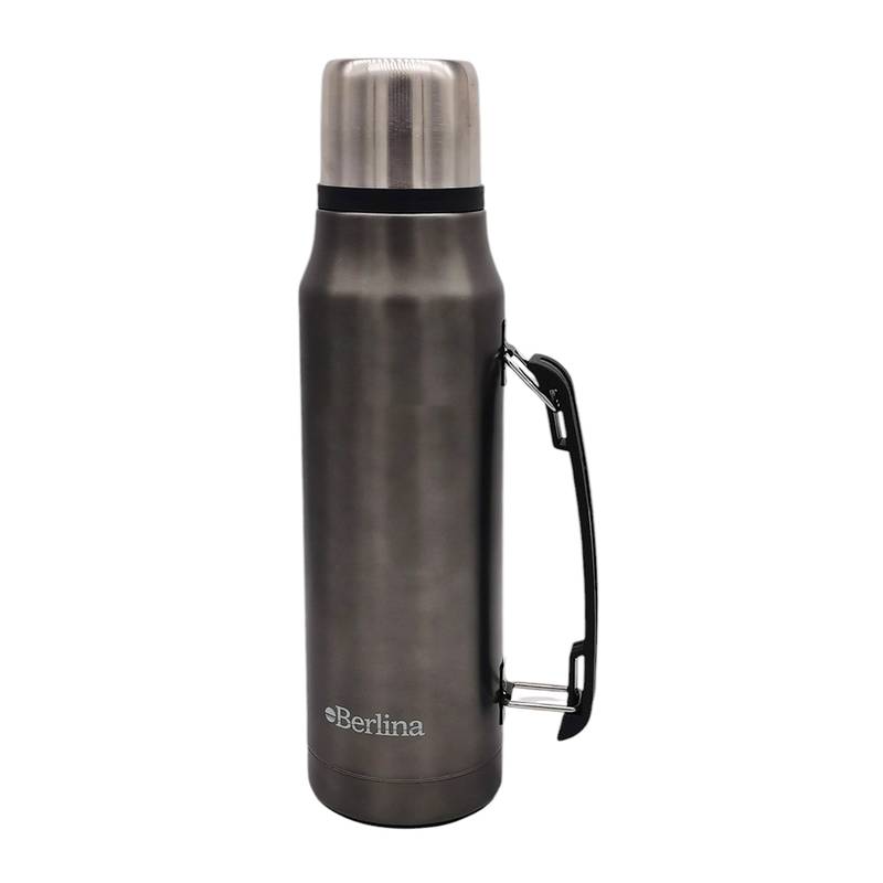 Termo 1L acero GRIS, base antideslizante, Berlina