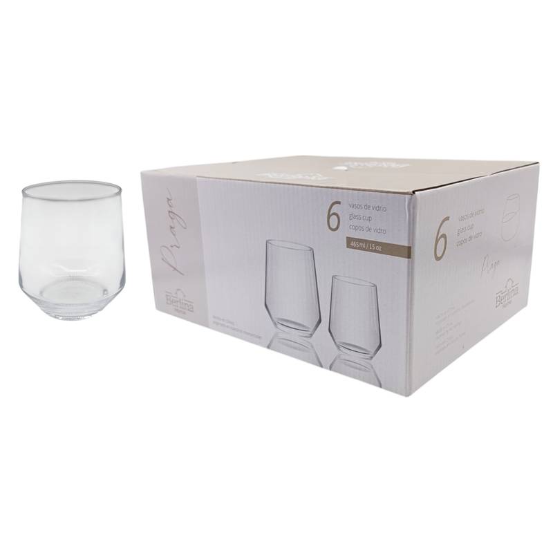 [HA4483] Vaso de vidrio Berlina Praga, 460ml, CAJA x6